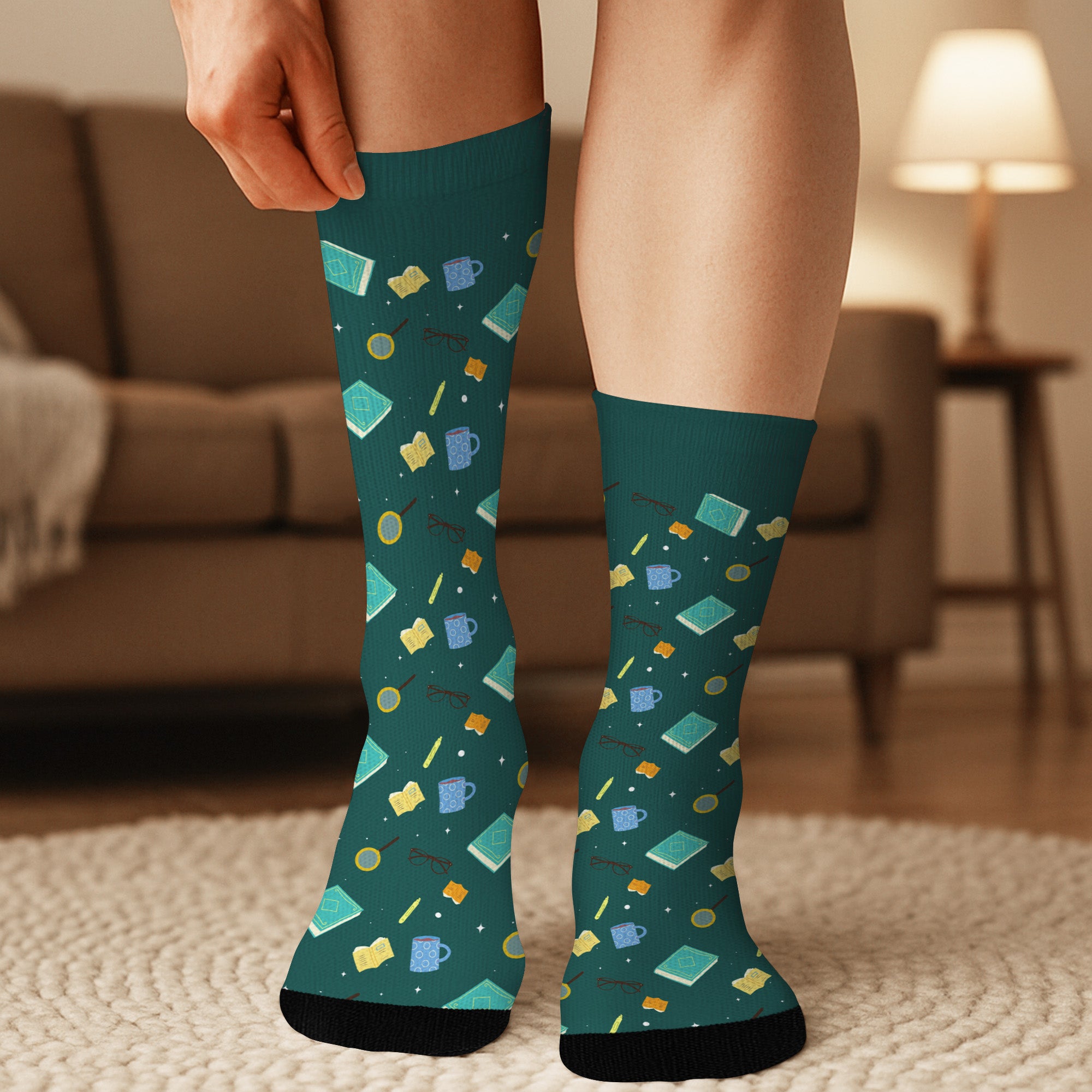 5960JFR3 chaussettes personnalisees pour les amoureux des livres ne pas deranger je lis 5960j8maa
