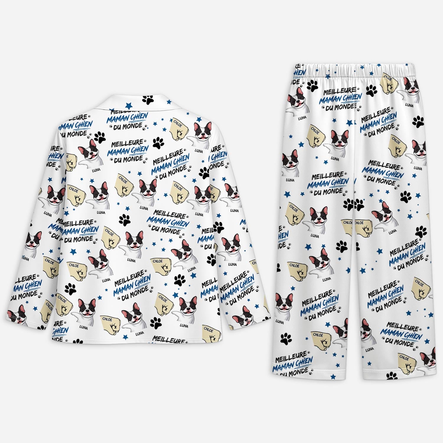 5966VFR2 pyjama personnalise meilleur papa chien 5966v8yac