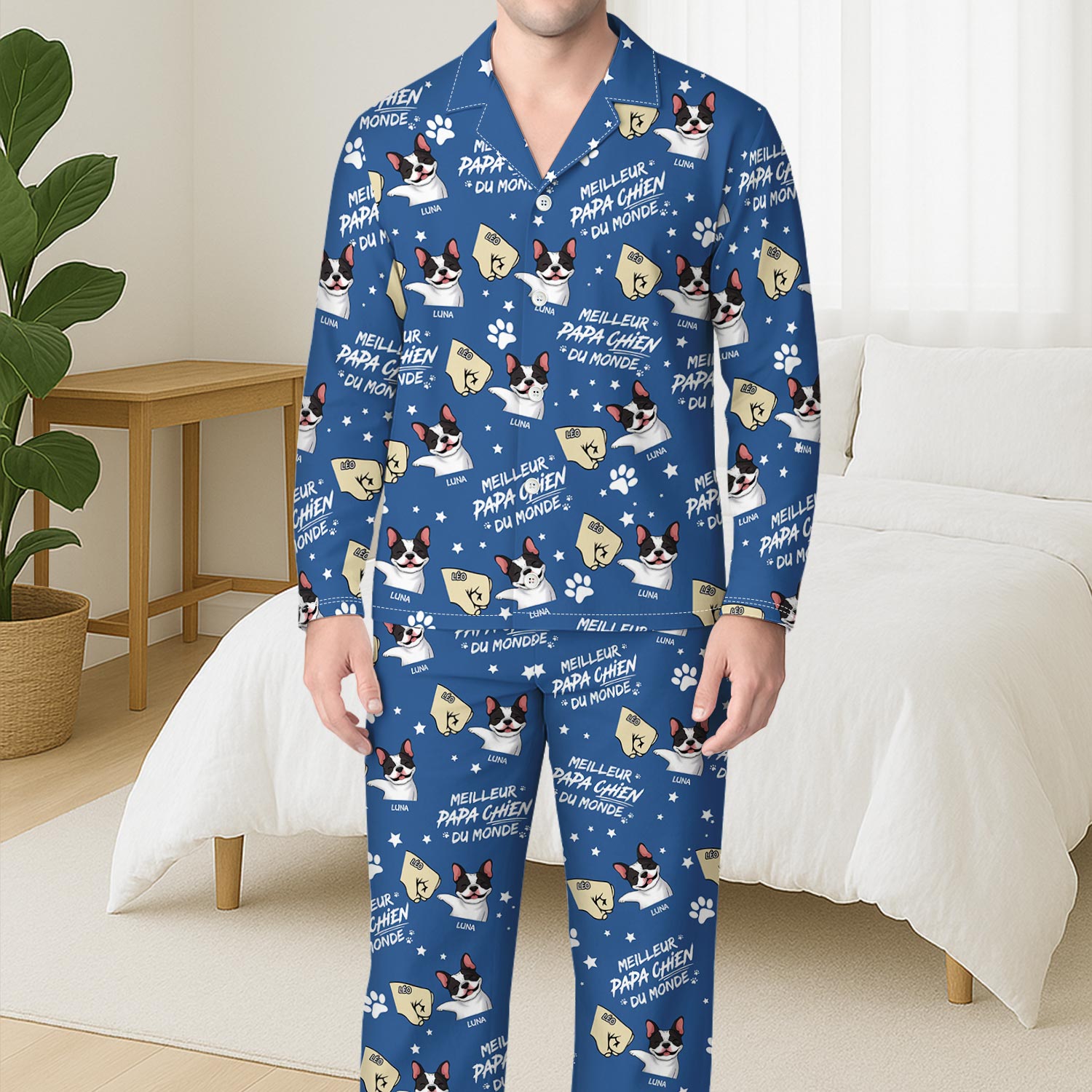 5966VFR3 pyjama personnalise meilleur papa chien 5966v8yac
