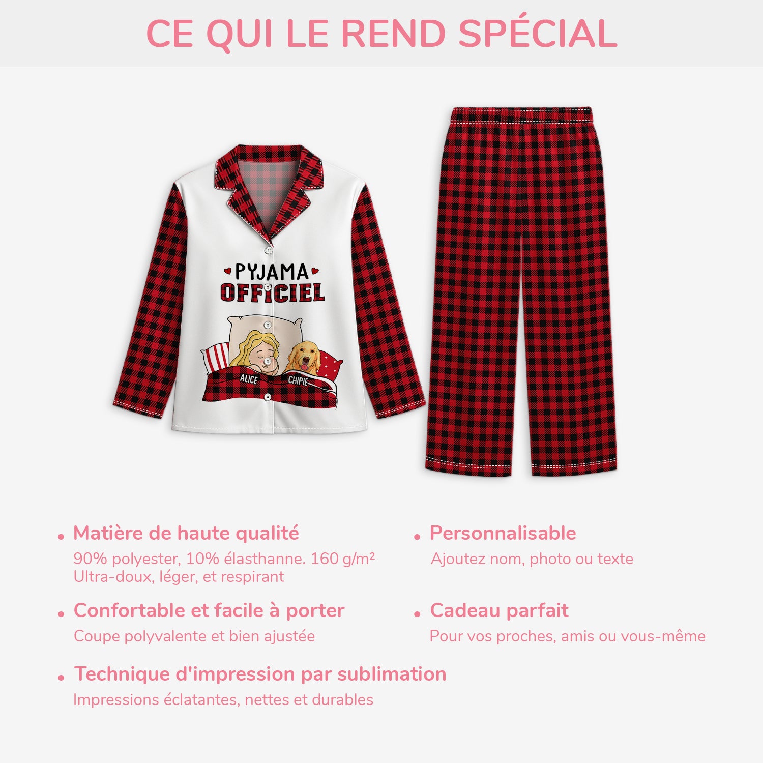 5978VFR5 pyjama personnalise pyjama officiel avec le chien 5978vkycc