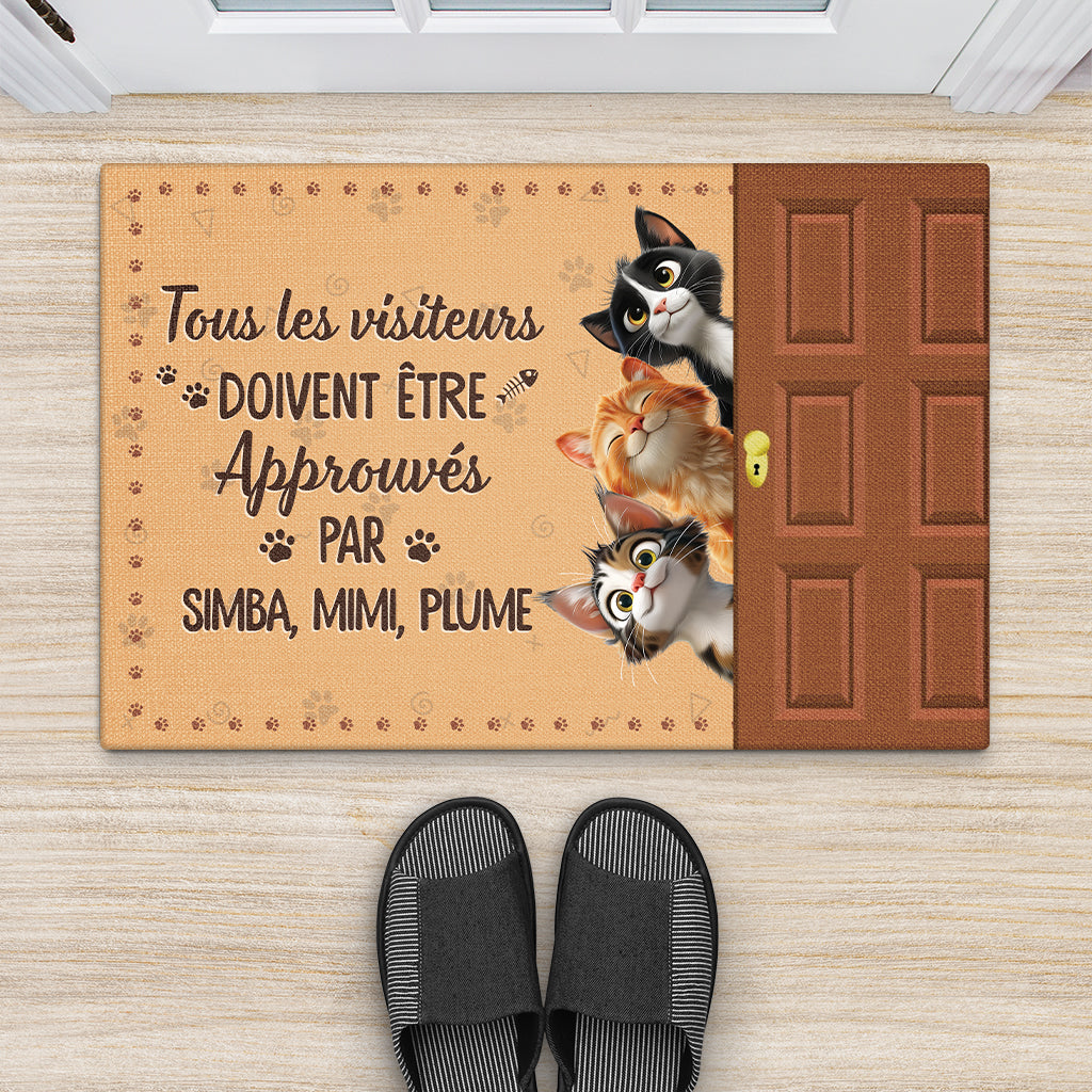 5983DFR2 paillasson personnalise les visiteurs doivent etre approuves par les chats 5983dttcd_6fc10270 c28f 48e3 bd90 aef5800137a4