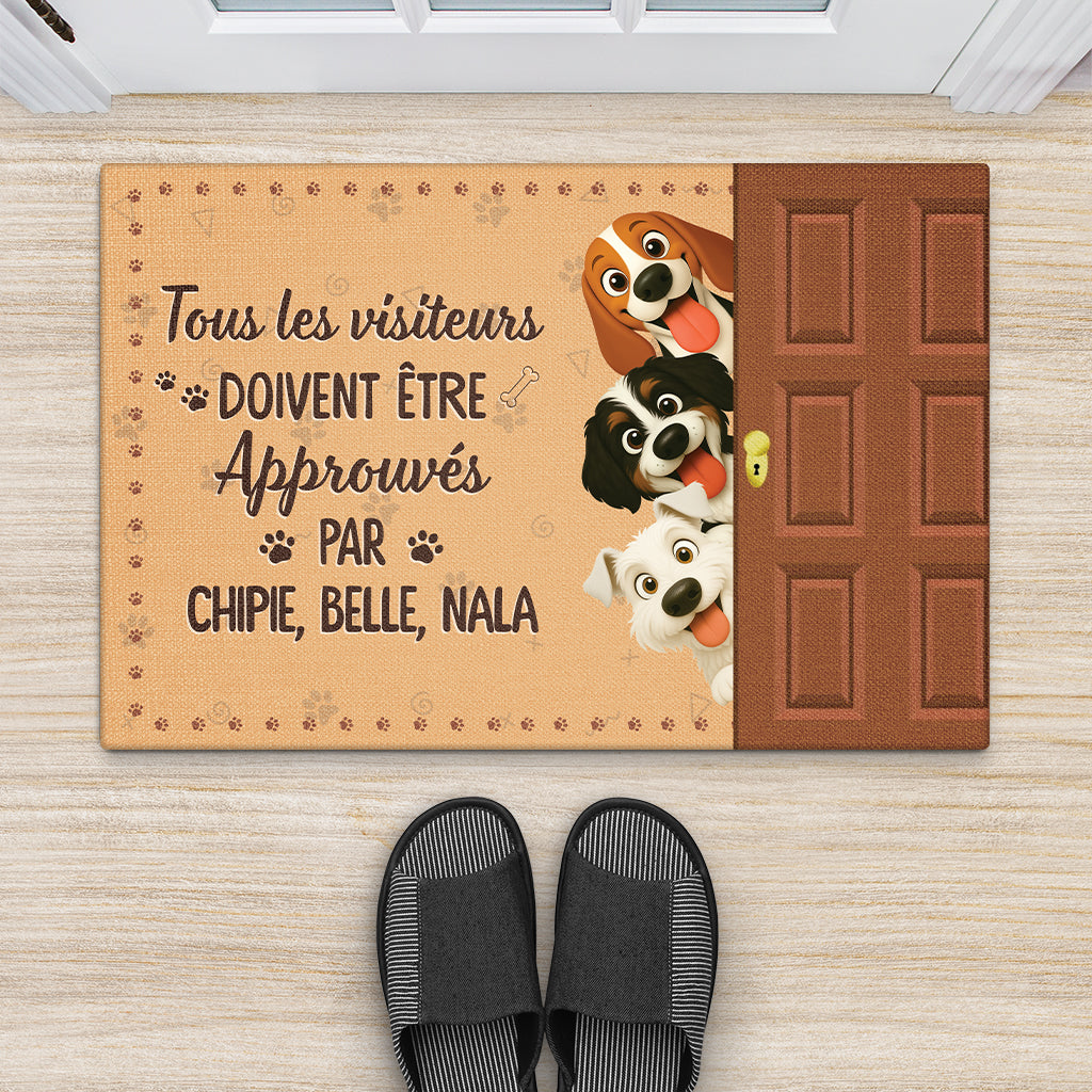 5983DFR2 paillasson personnalise les visiteurs doivent etre approuves par les chiens 5983dttcc_b7ef18f8 acc4 4659 8675 6838b081d270