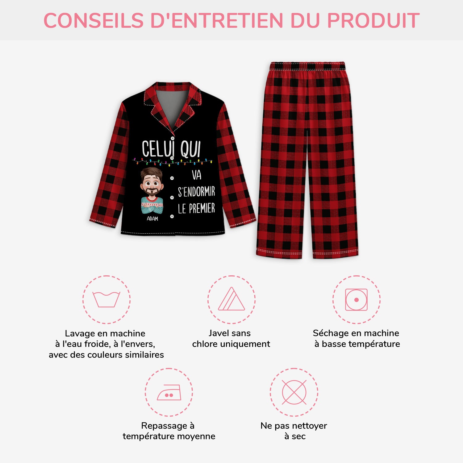 5993VFR4 pyjama personnalise femme et homme sendormir le premier 5993v6tcb_b2b73610 2e1a 4e83 9cd9 da35c195722d