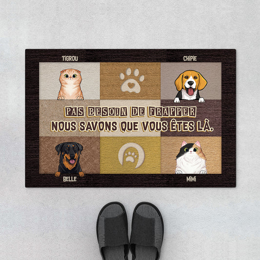 5999DFR1 paillasson personnalise chat et chien pas besoin de frapper 5999d6qqa_f8eb526b ecaf 4804 b7bc 4cf9105f74af