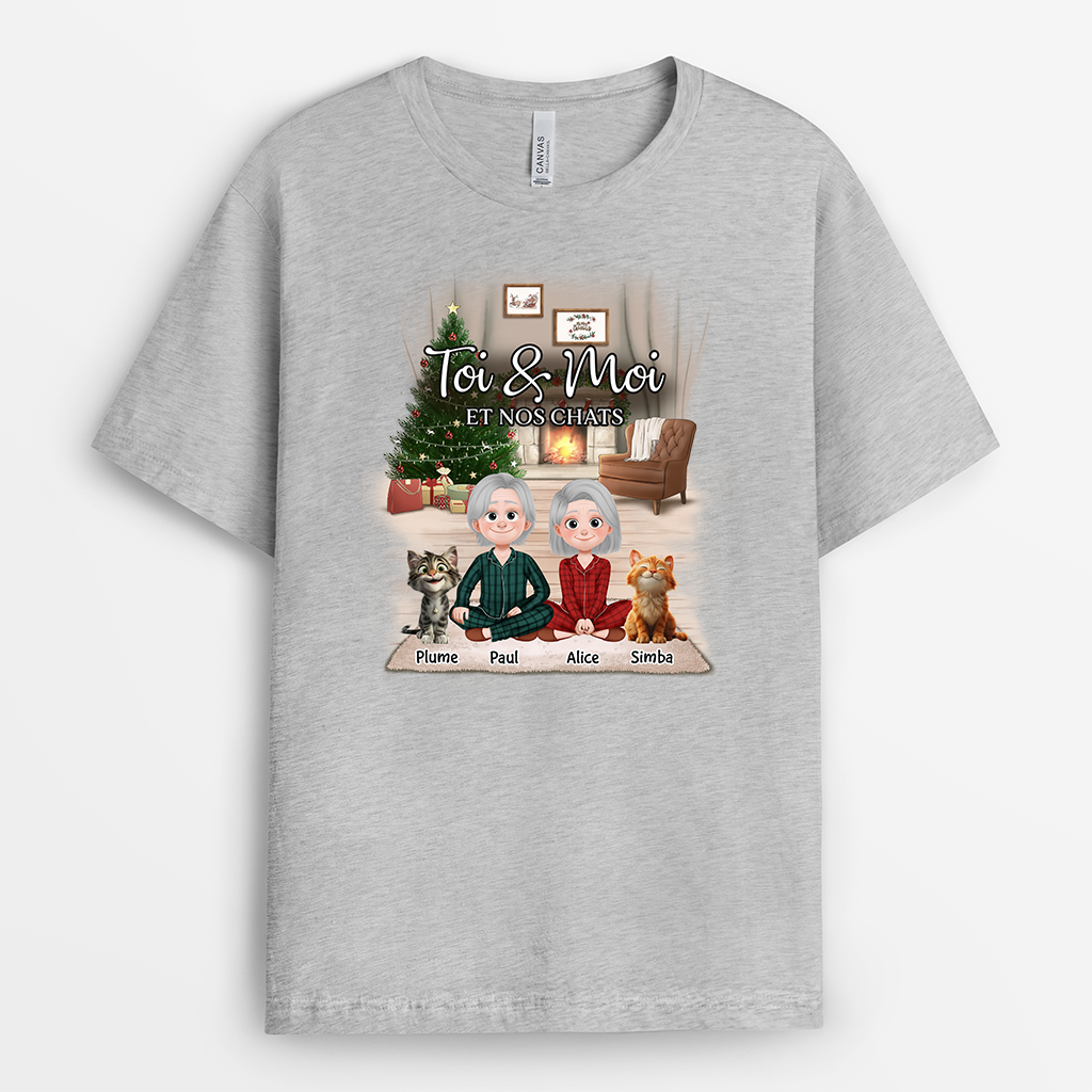 6031AFR2 t shirt personnalise toi moi et notre chat 6031akh5d
