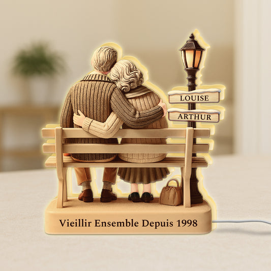 6035LFR1 lightbox personnalisable pour couple viellir ensemble depuis 6035ltlng