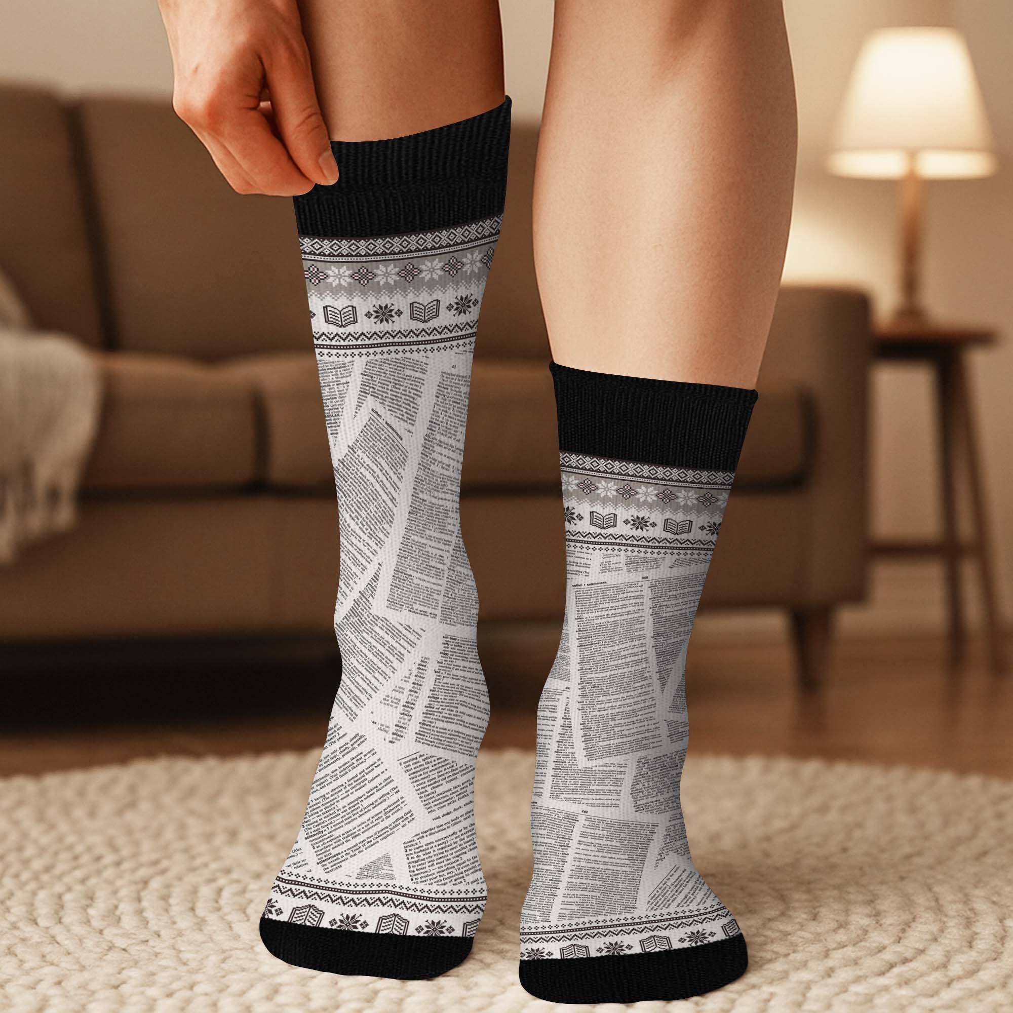 6052JFR3 chaussettes personnalisees  cadeau pour homme et femme qui aiment les livres juste un chapitre de plus 6052jktmb
