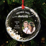 6066OFR1 ornement en verre personnalise couple avec photo premier noel maries 6066o
