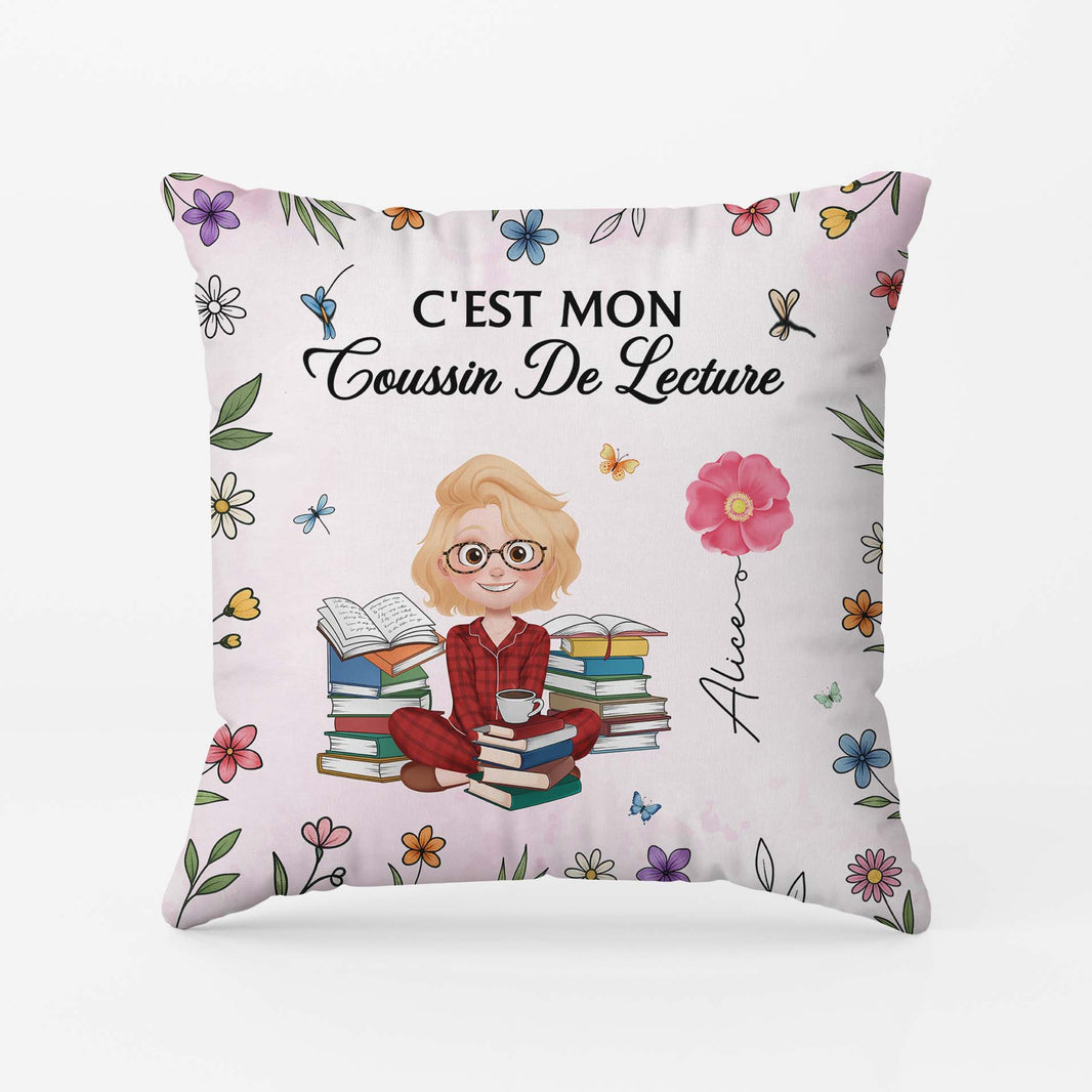 Coussin Livre De Lecture Personnalisé – Idée Cadeau Originale Pour Les Amoureux Des Livres
