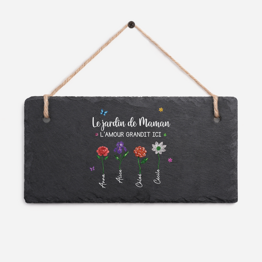 6082AFR1 plaque de maison personnalisee en ardoise_ imprimee uv le jardin de maman et mamie 6082ae6h5a