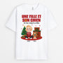 6084AFR1 t shirt personnalise noel une fill et son chien 6084atmcc