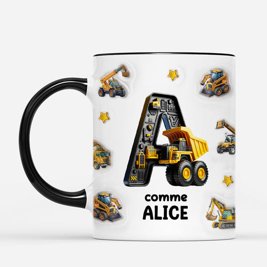 6088MFR2 camion de construction mug personnalise pour enfant 6088m3tzk