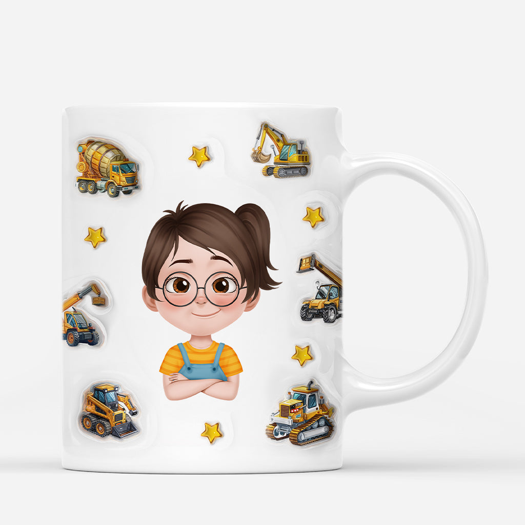 6088MFR3 camion de construction mug personnalise pour enfant 6088m3tzk