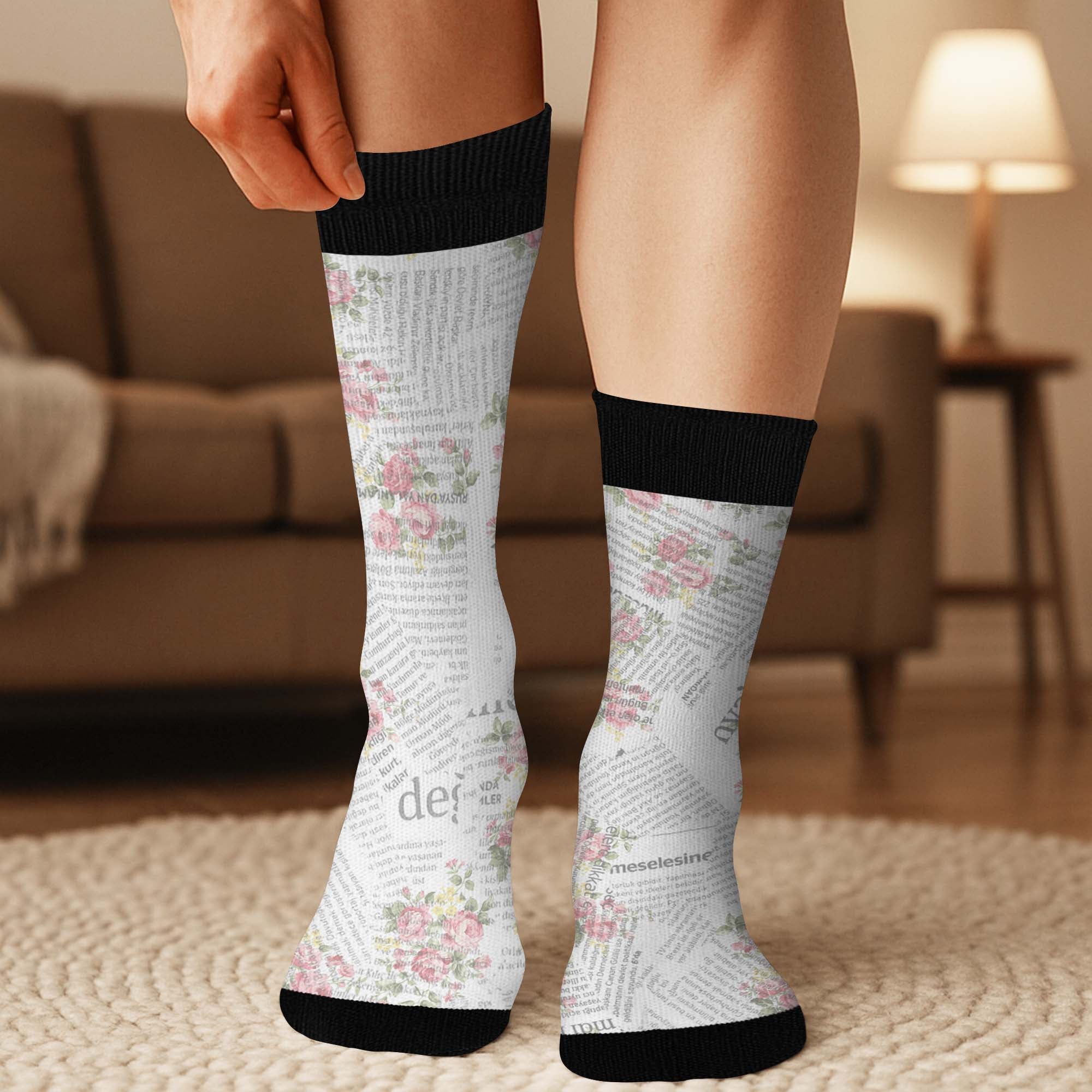 6101JFR1 chaussettes personnalisees pour femme qui aime les livres chut je lis 6101j3laa_3