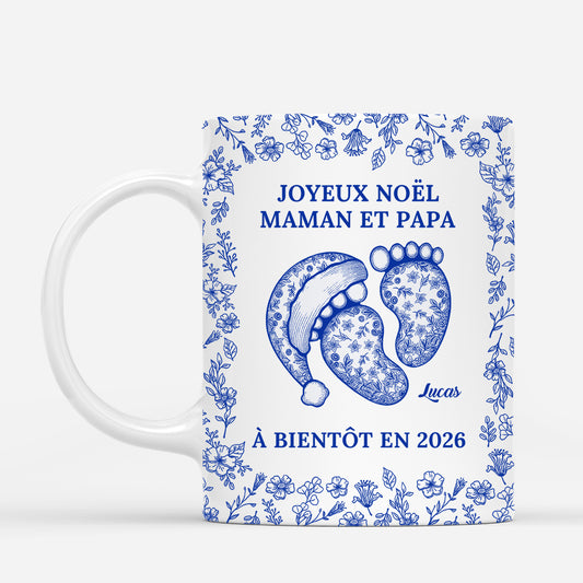 6108MFR1 mug personnalise joyeux noel futur papa future maman 6108m8lna