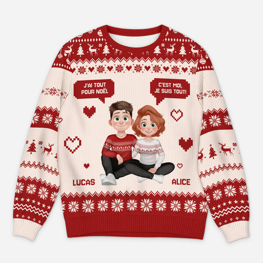 6125WFR1 pull de noel moche personnalise j_ai tout pour noel cest toi 6125w