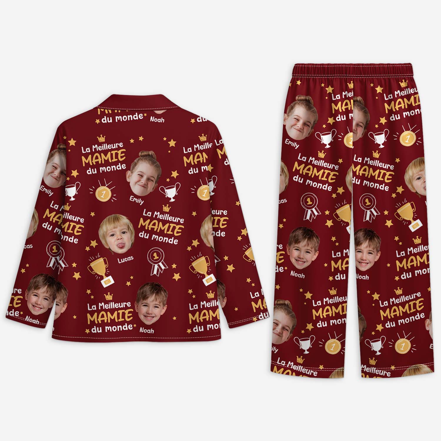 6127VFR2 pyjama personnalise meilleur papy mamie du monde 6127vtkza
