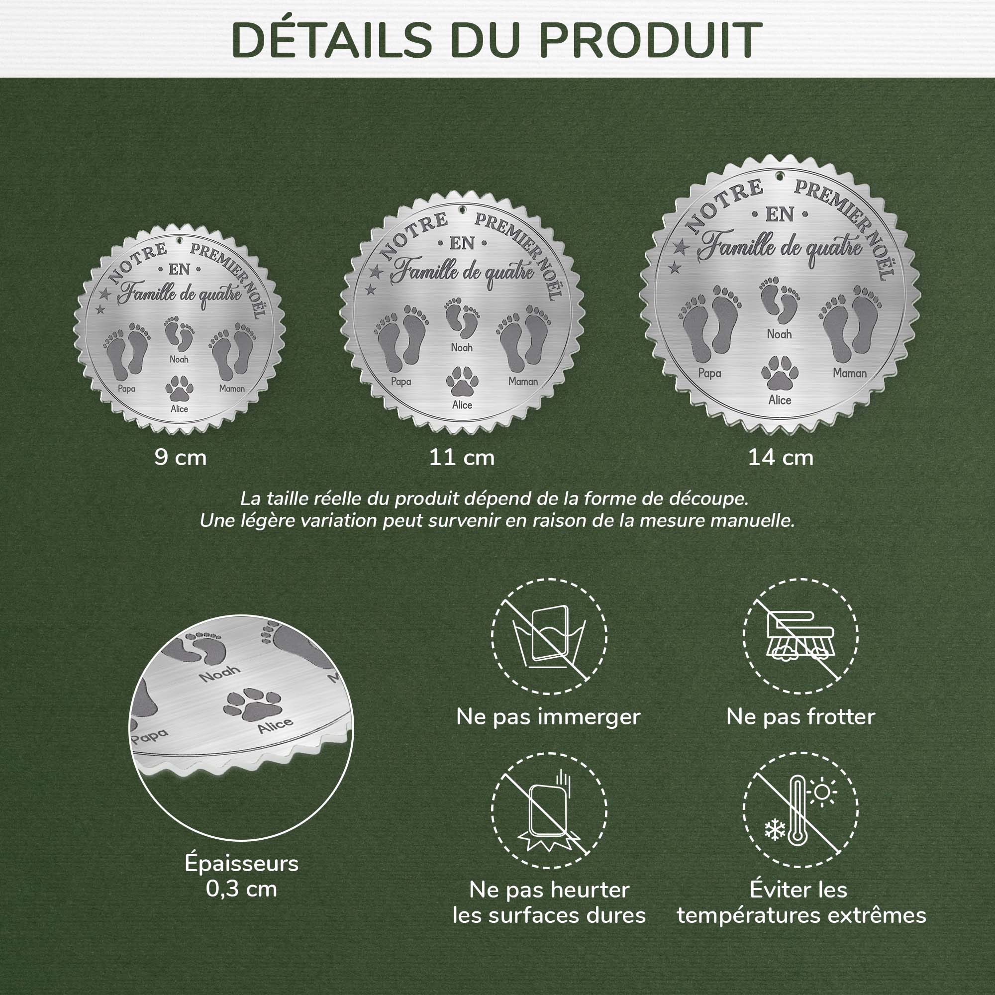6131OFR3 ornement acrylique personnalise notre premier noel en famille 6131o8hmi