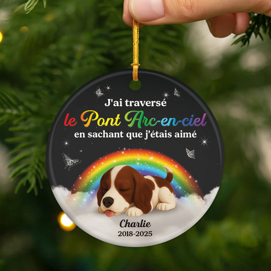 6148OFR1 ornement ceramique personnalise chien commemoratif le pont arc en ciel ait des heures de visite 6148ok6zc2