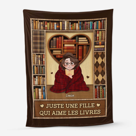 6149BFR1 plaid personnalise pour homme et femme juste une fille qui aime les livres 6149bkmaa