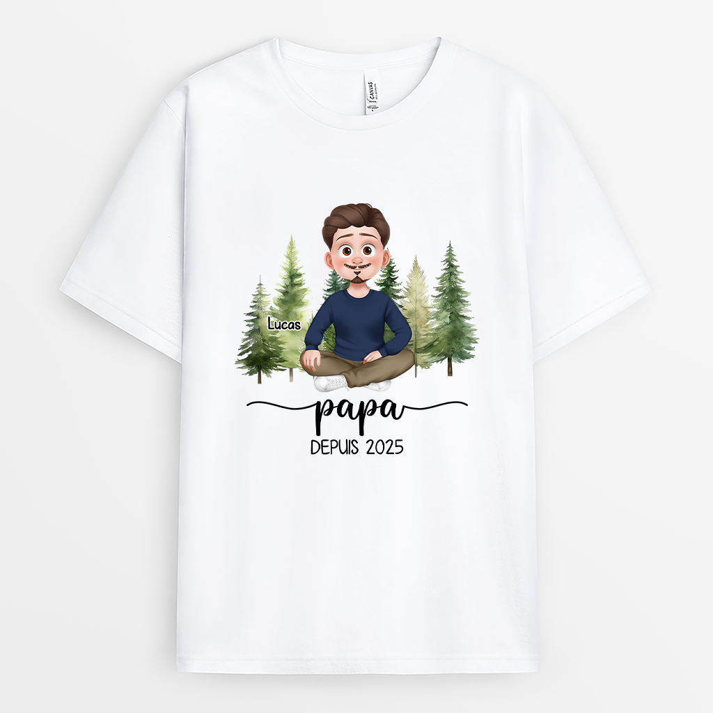 6178AFR1 t shirt personnalise pour papa et maman maman avec fleur 6178a3tcb