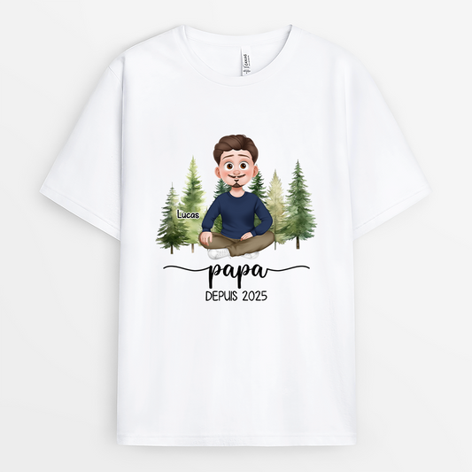 6178AFR1 t shirt personnalise pour papa et maman maman avec fleur 6178a3tcb