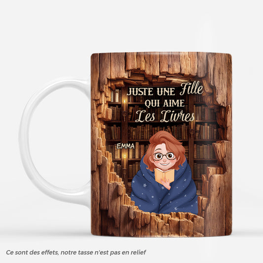 6183MFR1 effet dimpression 3d mug personnalise juste une fille qui aime les livres 6183m8vaa