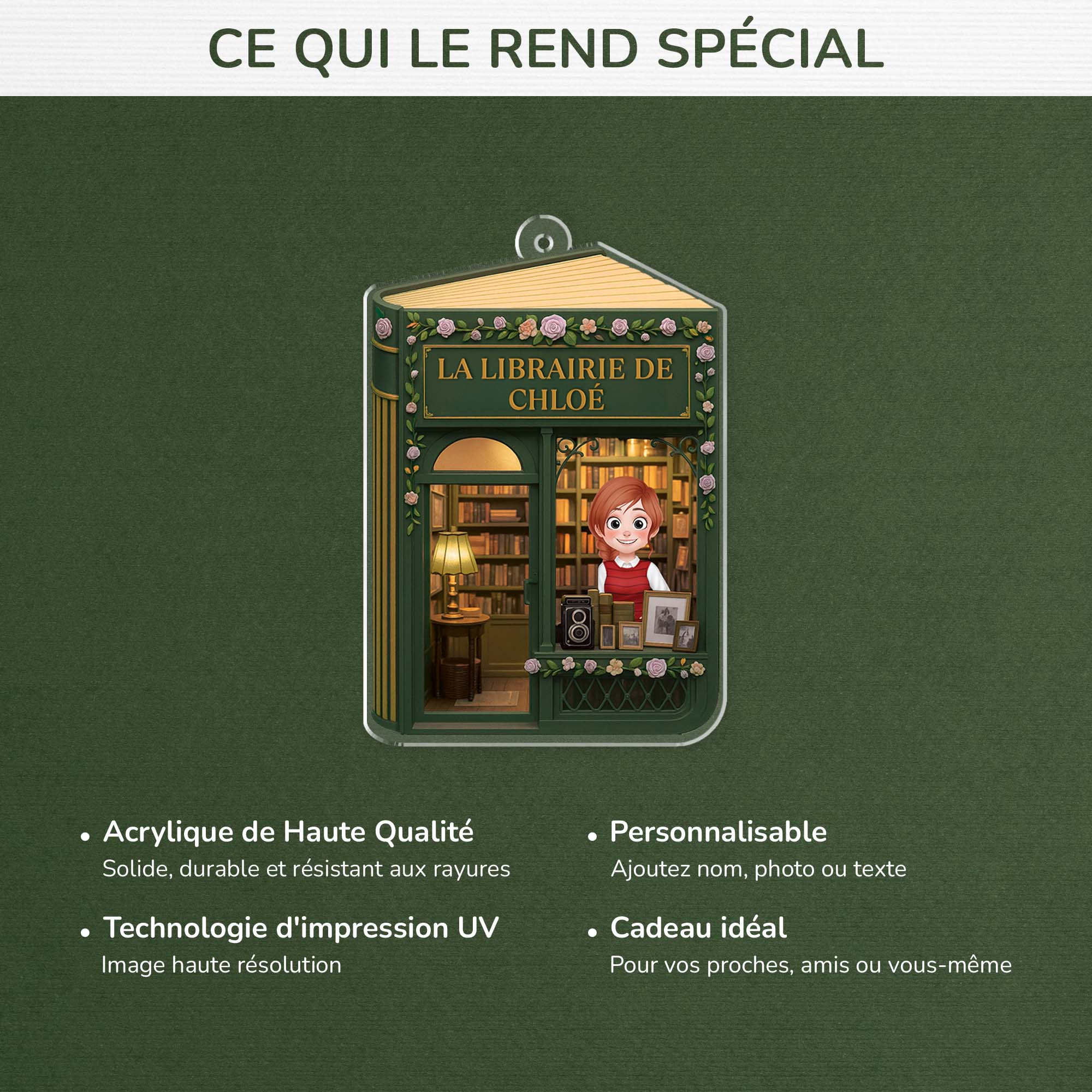 6201OFR1 effet dimpression 3d ornement noel acrylique personnalise librairie pour les amoureux des livres 6201o8lqa_4_5614a309 f80e 47ea a401 c5d8bb2c9fed