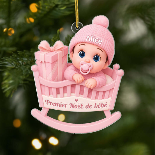 6211OFR1 ornement acrylique personnalise le premier noel de bebe 6211o3qtk