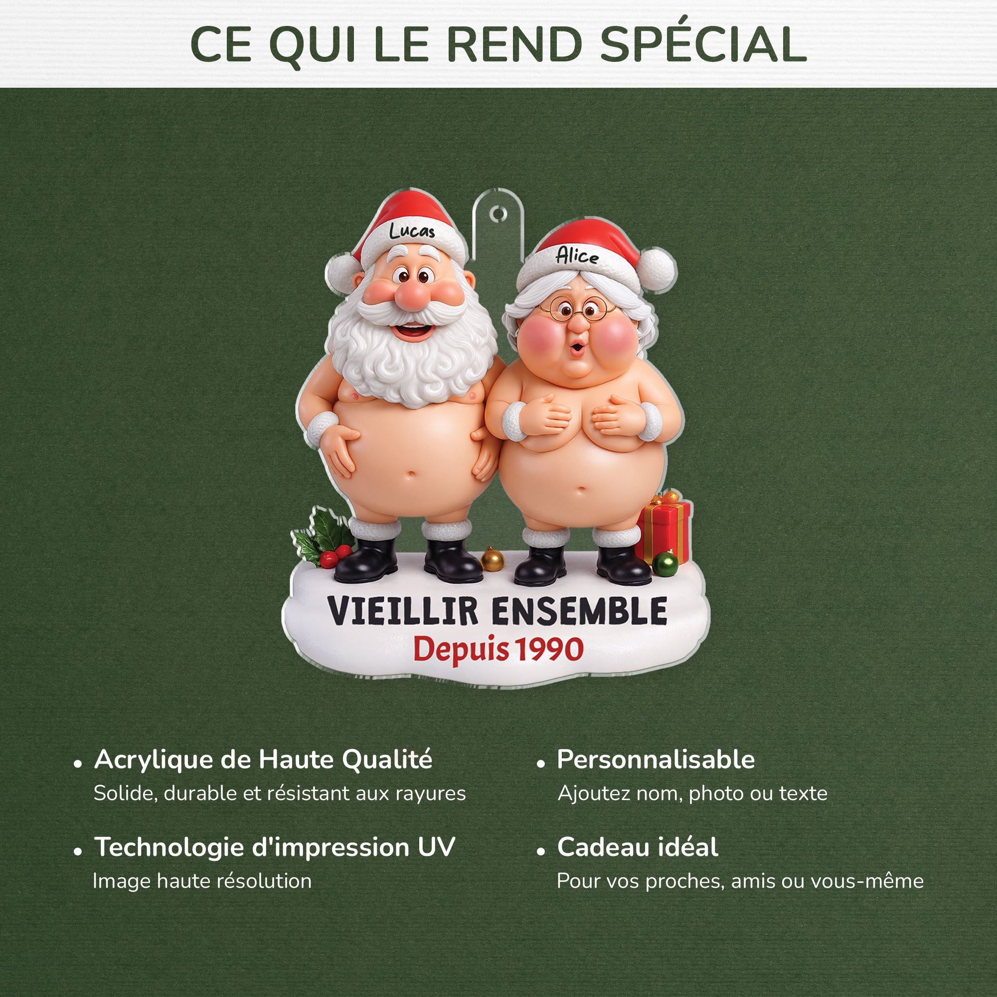 6217OFR1 effet dimpression 3d ornement noel acrylique personnalise couple insolite vieillir ensemble 6217o6lng_4