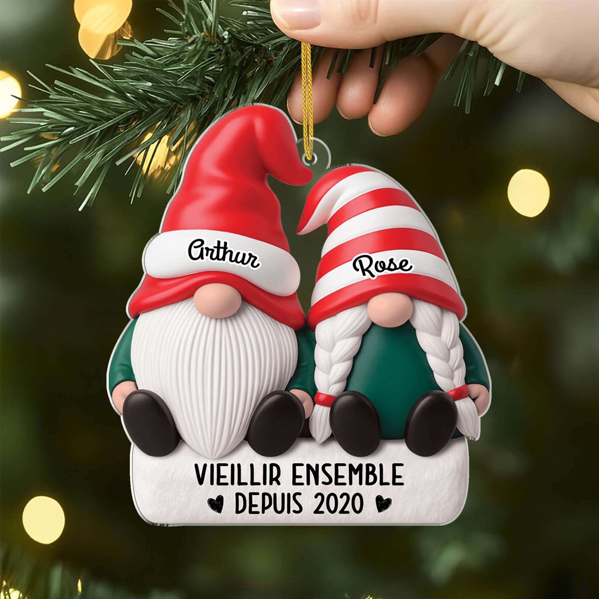 6232OFR2 effet dimpression 3d ornement noel acrylique personnalise couple toi et moi vieillir ensemble 6232ottmg