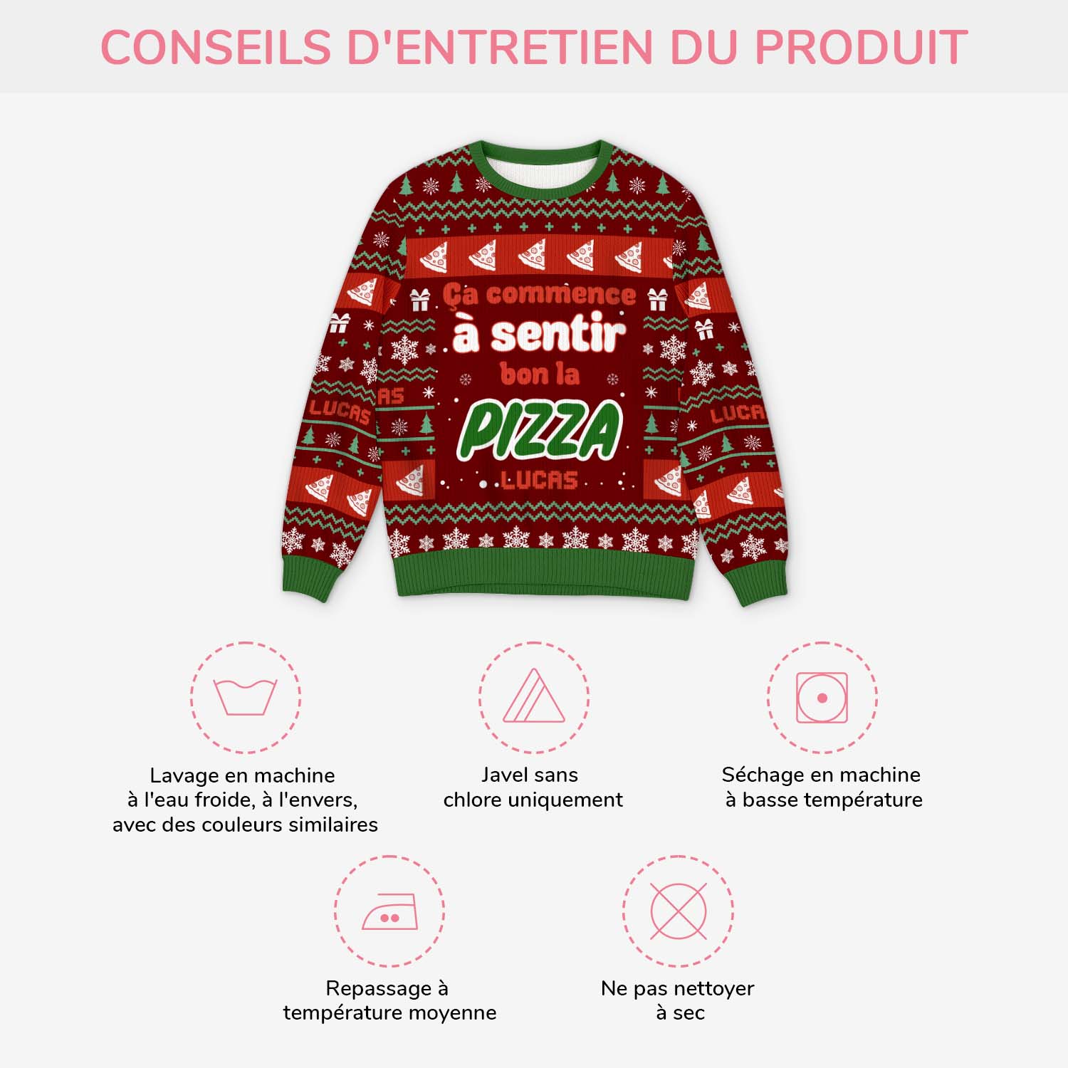 6240WFR4 pull de noel moche_ personnalise ca commence a sentir bon la pizza 6240w