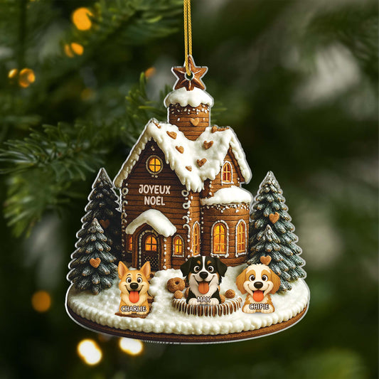 6257OFR1 effet dimpression 3d ornement acrylique personnalise joyeux noel avec des chiens 6257okq5c