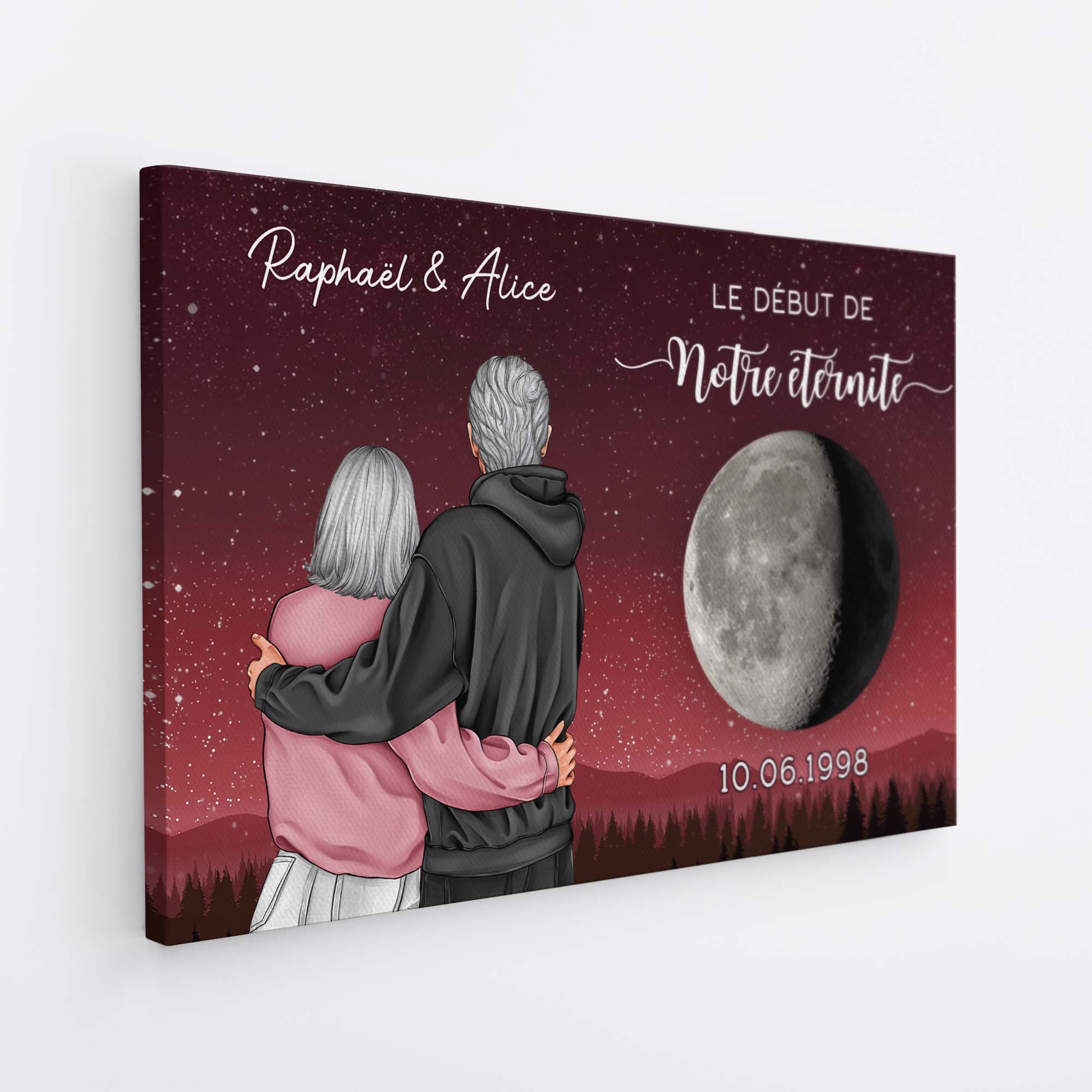 6262CFR2 toile personnalisee couple avec phase de la lune le debut de notre eternite 6262c8ttg_9839f654 e5da 4288 8b4f d9ebb0e5b4ed