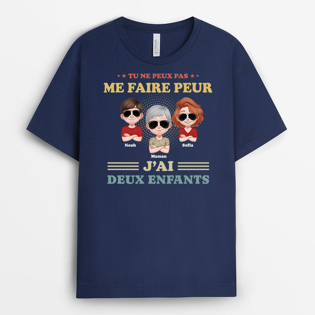 6272AFR2 t shirt personnalise pour papa et maman j_ai deux filles 6272atqna