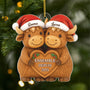 6276OFR1 effet dimpression 3d ornement acrylique personnalise couple vache highland de noel 6276o3qag