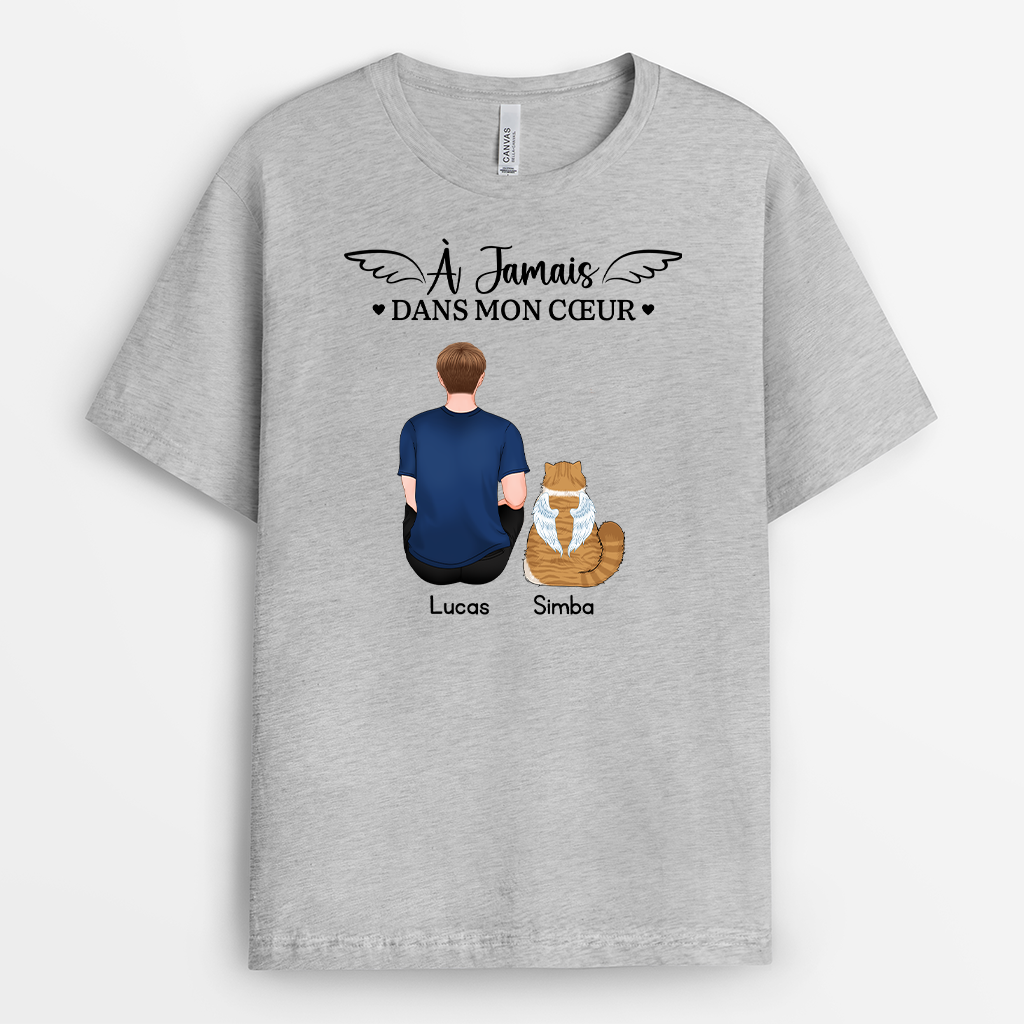 6290AFR2 toujours avec toi tee shirt personnalise chat chien commemoratif 6290a3fma