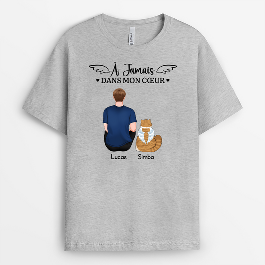 6290AFR2 toujours avec toi tee shirt personnalise chat chien commemoratif 6290a3fma