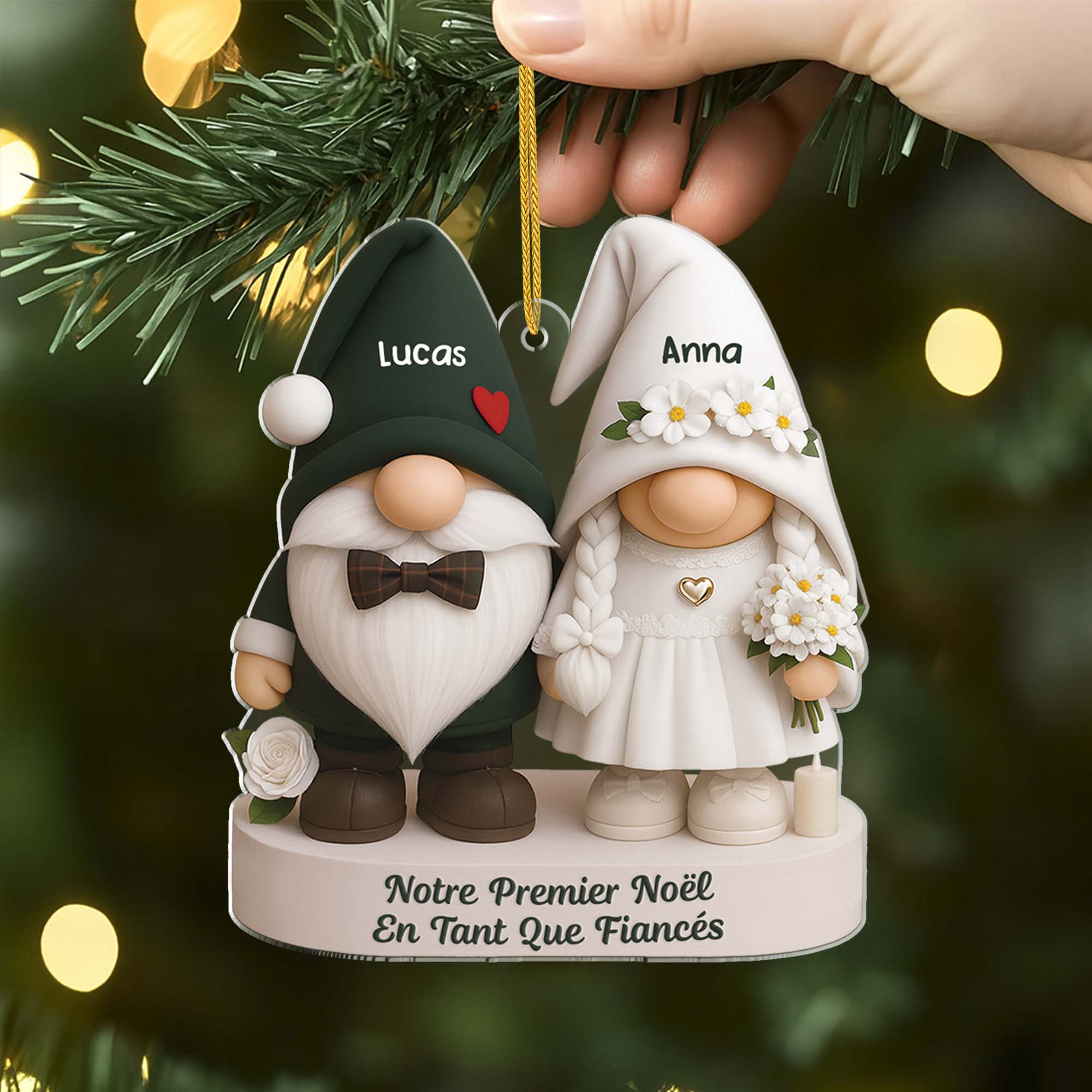 6292OFR2 effet dimpression 3d ornement noel acrylique personnalise pour couple mariage vieillir ensemble 6292o8tcg