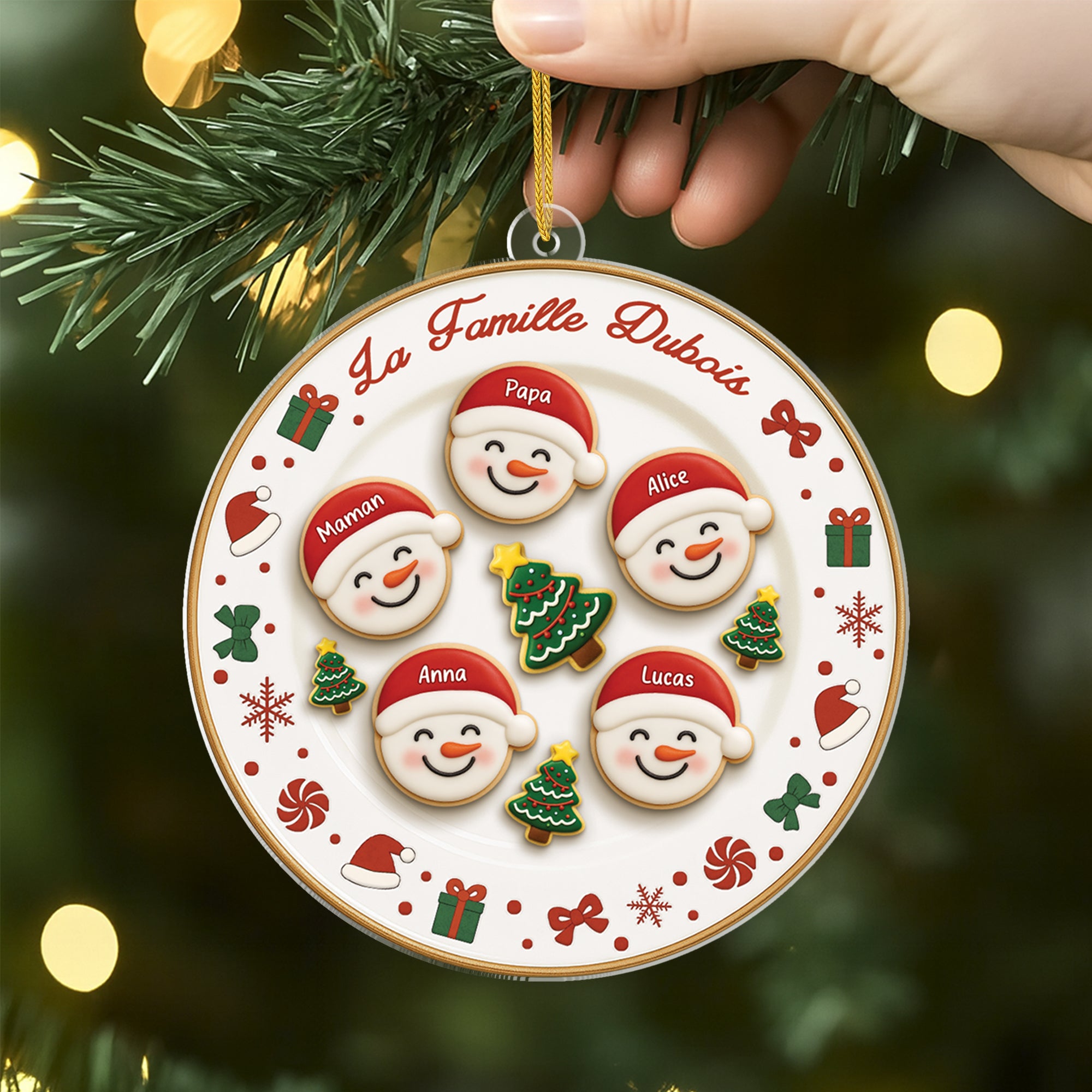6301OFR1 effet dimpression 3d ornement acrylique personnalise famille assiette de noel 6301oklni_2