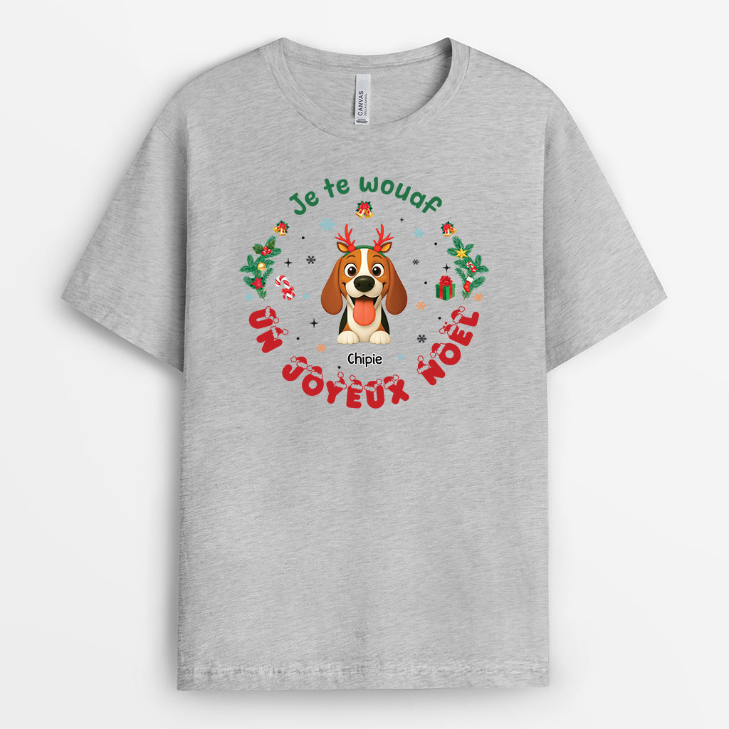 6302AFR2 t shirt personnalise avec chien je te wouaf un joyeux noel 6302attnc_1