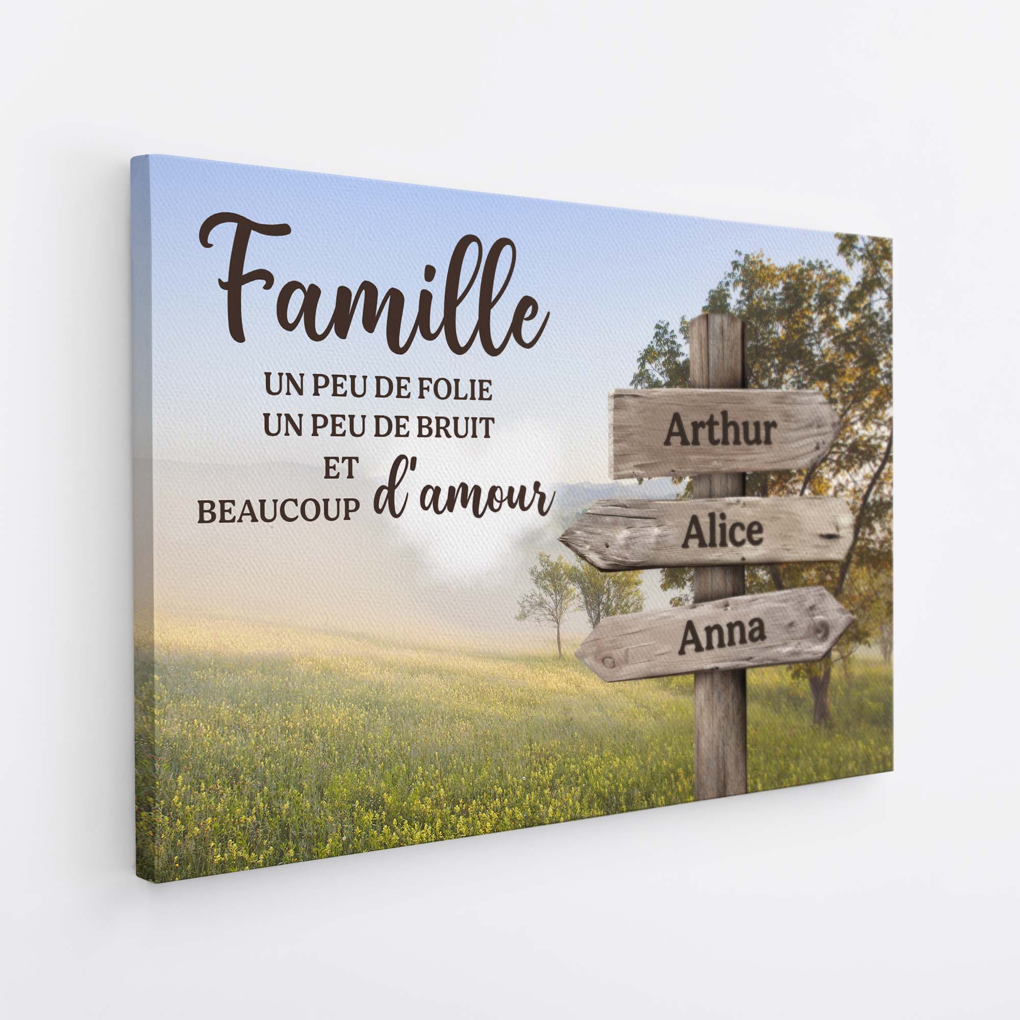 6305CFR2 toile personnalisee avec prenom amour de famille 6305cttni