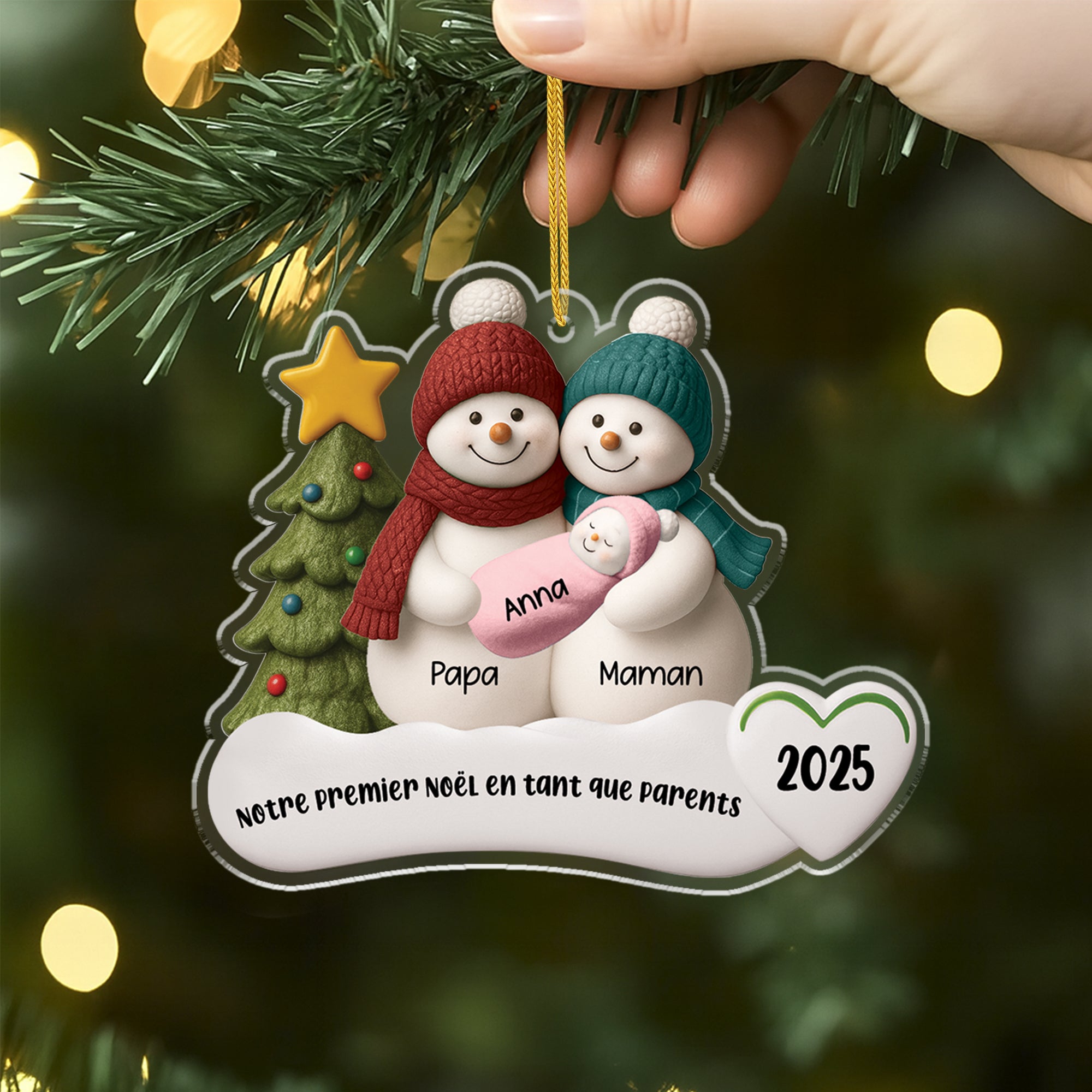 6310OFR2 effet dimpression 3d ornement acrylique personnalise famille bonbon de noel 6310ottqi