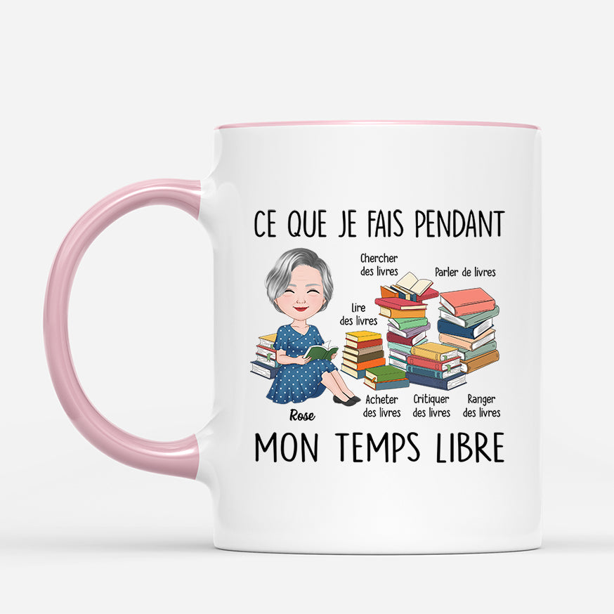 6322MFR2 mug personnalise pour femme qui aime les livres pendant mon temps libre 6322mkq5a