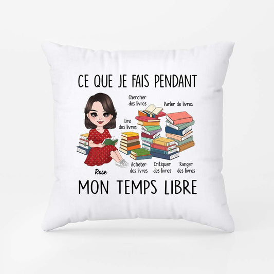 6322PFR1 coussin personnalise pour femme qui aime les livres pendant mon temps libre 6322pkq5a
