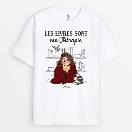 6347AFR1 t shirt personnalise pour femme et homme les livres sont ma therapie 6347akt5a_c8899564 1acb 4851 937d fdee80ea3f3b