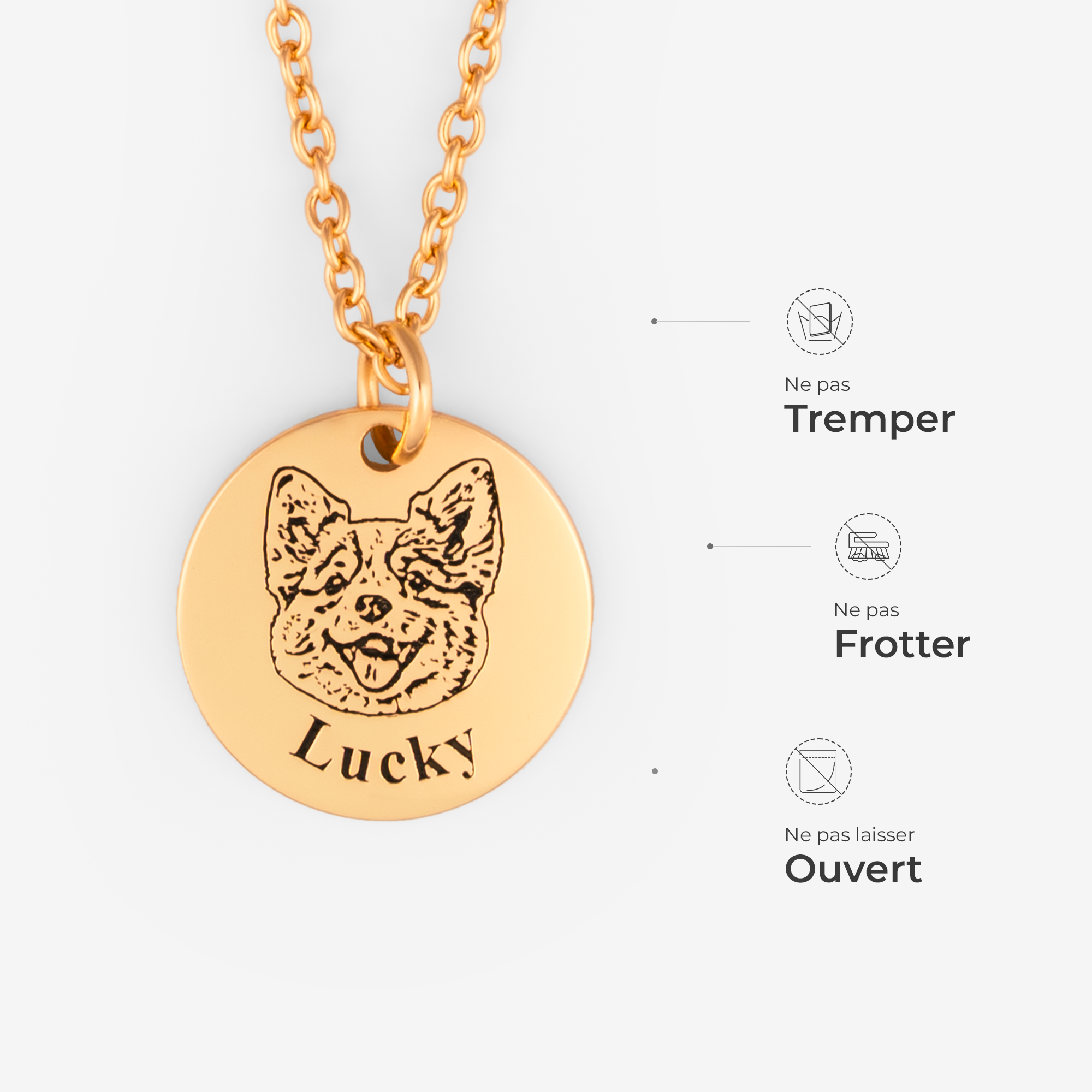 6360JFR4 collier personnalise avec chien mon animal de compagnie 6360j0b5c