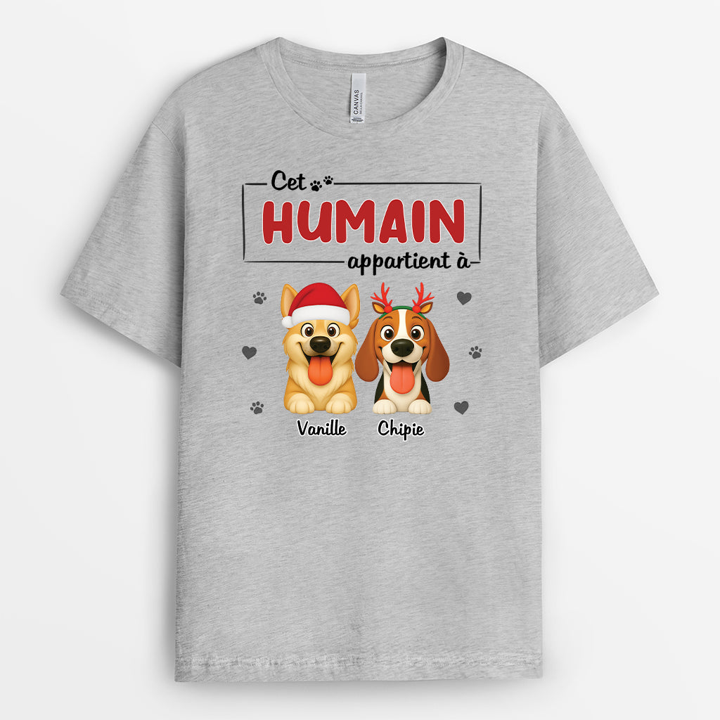 6370AFR1 t shirt noel personnalise avec chien cet humain appartient a 6370atlcc_2