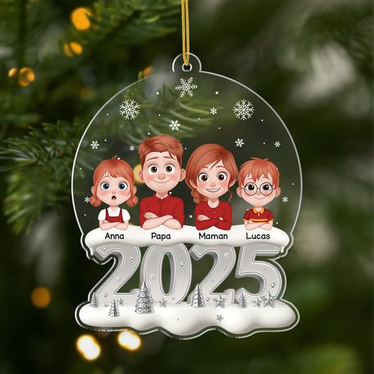 6385OFR1 effet dimpression 3d ornement acrylique personnalise notre famille a noel 6385o8kmi