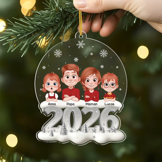 6385OFR2 effet dimpression 3d ornement acrylique personnalise notre famille a noel 6385o8kmi